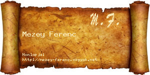 Mezey Ferenc névjegykártya
