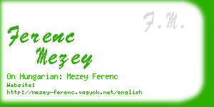 ferenc mezey business card